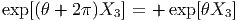 exp[(θ + 2π)X3 ] = + exp[θX3 ]
       