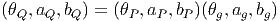 (θQ,aQ, bQ ) = (θP,aP, bP )(θg,ag,bg)  