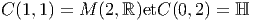 C (1,1) = M (2,ℝ )etC(0,2 ) = ℍ  