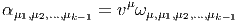 α μ1,μ2,...,μk-1 = vμωμ,μ1,μ2,...,μk-1   