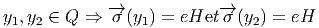 y1,y2 ∈ Q ⇒  -→σ (y1) = eHet -→σ (y2) = eH
       