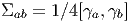 Σ   = 1∕4 [γ ,γ ]
  ab       a   b  