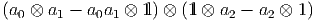 (a0 ⊗ a1 - a0a1 ⊗ 1l) ⊗ (1l ⊗ a2 - a2 ⊗ 1)  